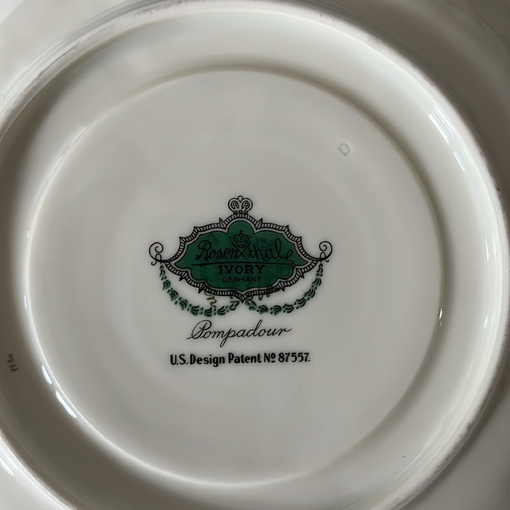 Rosenthal Ivory China, Double Handled Soup Bowl with Saucer. Set of 5. - Picture 9 of 11